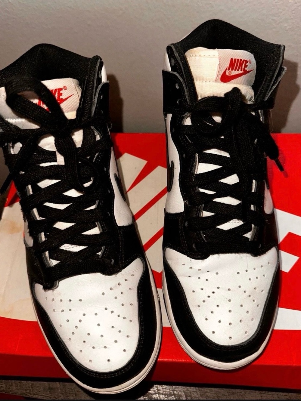 Nike High Top Sneakers - Black, White & Red Logo